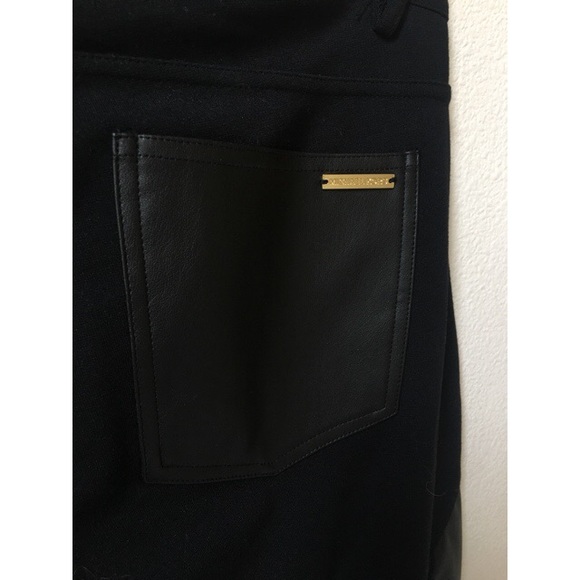 Michael Kors Faux-Leather Panel Moto Skinny Pants - Picture 6 of 7